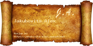 Jakubovits Alex névjegykártya