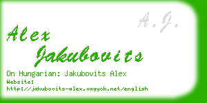 alex jakubovits business card